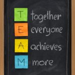 teamwork concept on blackboard