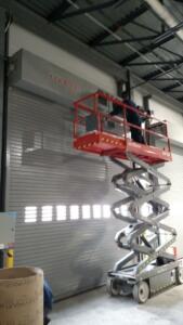 Commercial roll up doors in Cleveland being installed